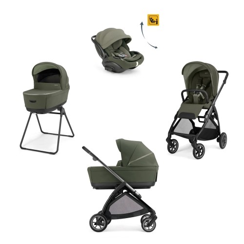 Бебешка количка 4 в 1 Inglesina System Quattro Electa Darwin Infant Recline EVO - Loft Green / Iron Black