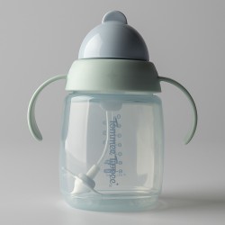 Tommee Tippee Неразливаща се чаша с мека сламка и дръжки 240 мл - зелена