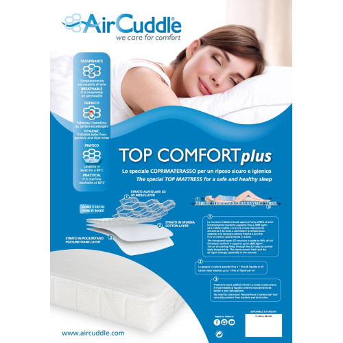 AirCuddle TOP COMFORT PLUS Трислоен протектор за матрак с дишаща 3D структура - 160/200 см