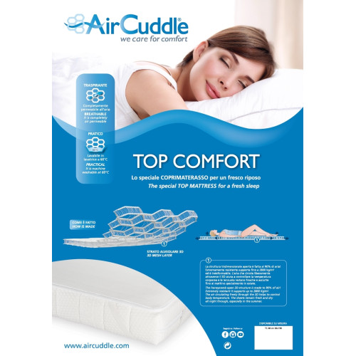 AirCuddle TOP COMFORT протектор за матрак с дишаща 3D структура - 160/200 см