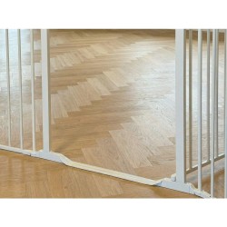 BabyDan Комбинирана преграда с плоско стъпало Flex StepFree M - бяла