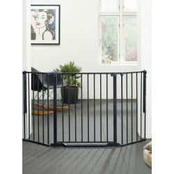 BabyDan Комбинирана преграда с плоско стъпало Flex StepFree M - черна