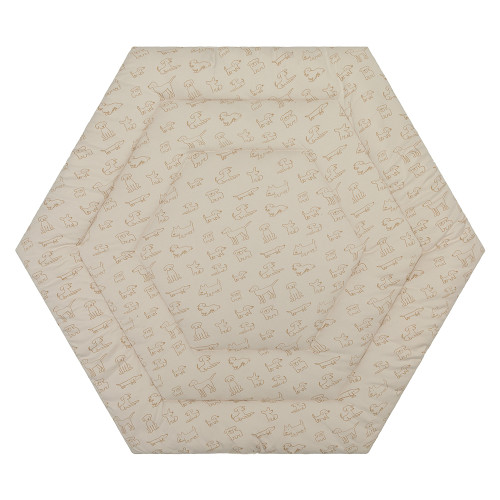 Fillikid Меко килимче за сгъваема кошара за игра (Ø 125 см) - Dogs Beige