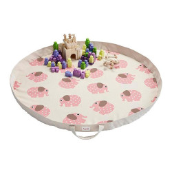 3 Sprouts Play Mat Bag подложка за игра 2 в 1 - Elephant Pink