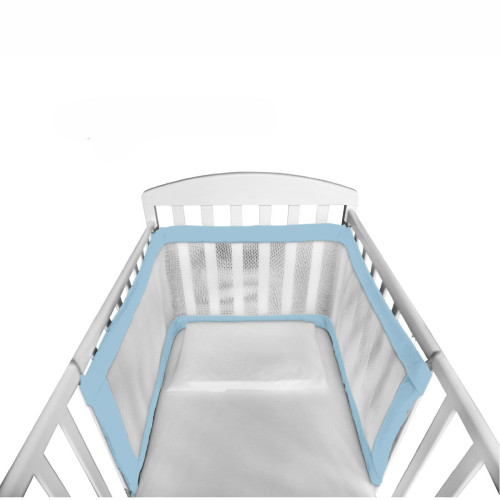 AirCuddle Bumpy дишащ обиколник за бебешка кошара 50x195 - Blue