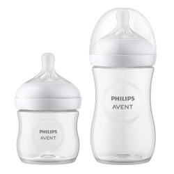 Philips AVENT Комплект за новородено с 4 шишета за хранене Natural Response, залъгалка и четка