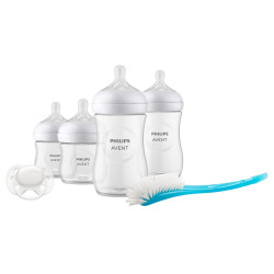 Philips AVENT Комплект за новородено с 4 шишета за хранене Natural Response, залъгалка и четка
