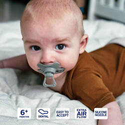 Difrax Dental Pacifier Pure ортодонтична залъгалка за бебе 6+ м - Clay