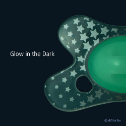 Difrax Pacifier Dental ортодонтична залъгалка 0-6 м - Glow in the Dark