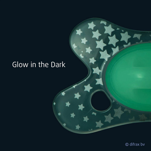 Difrax Pacifier Dental ортодонтична залъгалка 0-6 м - Glow in the Dark