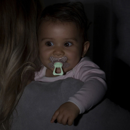 Difrax Pacifier Dental  ортодонтична залъгалка 12+ м - Glow in the Dark