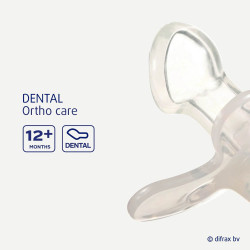 Difrax Pacifier Dental  ортодонтична залъгалка 12+ м - Glow in the Dark
