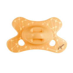 Difrax Pacifier Natural бебешка залъгалка 0-6 м. - Apricot Grid
