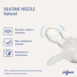 Difrax Pacifier Natural бебешка залъгалка 0-6 м. - Sage Sprinkles