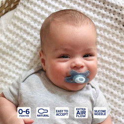 Difrax Pacifier Natural бебешка залъгалка 0-6 м. - Stone Lines