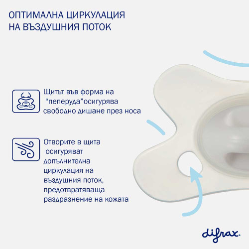 Difrax Pacifier Natural бебешка залъгалка 0-6 м. - Waterfall