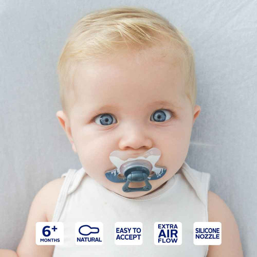 Difrax Pacifier Natural бебешка залъгалка 6+ м. - Chocolate Grid