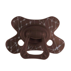 Difrax Pacifier Natural бебешка залъгалка 6+ м. - Chocolate Grid