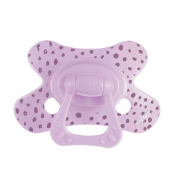 Difrax Pacifier Natural бебешка залъгалка 6+ м. - Lilac Dots