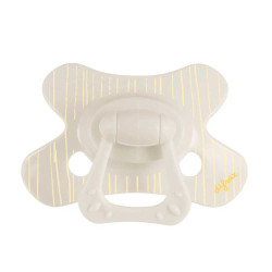Difrax Pacifier Natural бебешка залъгалка 6+ м. - Popcorn Lines