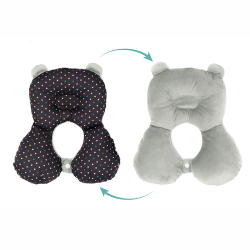 Fillikid двулицева детска възглавница за път – Grey Dotted