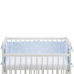 Fillikid Luxe спален комплект за кошара Nino 4 части - leaves light blue