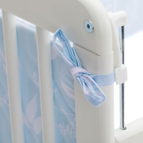 Fillikid Luxe спален комплект за кошара Nino 4 части - leaves light blue