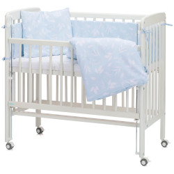 Fillikid Luxe спален комплект за кошара Nino 4 части - leaves light blue