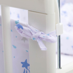 Fillikid Luxe спален комплект за кошара Nino 4 части - stars white/blue