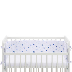 Fillikid Luxe спален комплект за кошара Nino 4 части - stars white/blue