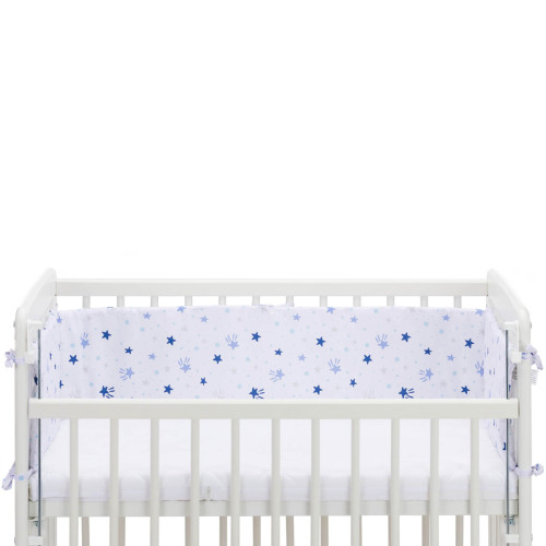 Fillikid Luxe спален комплект за кошара Nino 4 части - stars white/blue