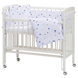 Fillikid Luxe спален комплект за кошара Nino 4 части - stars white/blue