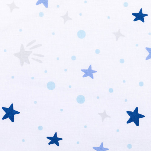 Fillikid Luxe спален комплект за кошара Nino 4 части - stars white/blue