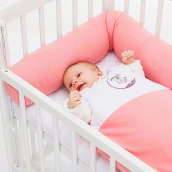 Обиколник за бебешка кошара Fillikid Bedworm Bunny Pink