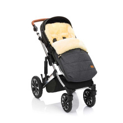 Зимно чувалче за детска колчика с овча кожа Fillikid Bernina - Dark Grey Melange