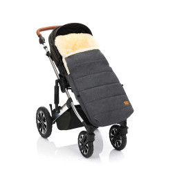 Зимно чувалче за детска колчика с овча кожа Fillikid Bernina - Dark Grey Melange