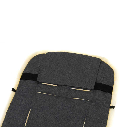 Зимно чувалче за детска колчика с овча кожа Fillikid Bernina - Dark Grey Melange