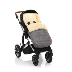 Зимно чувалче за детска колчика с овча кожа Fillikid Bernina - Light Grey Melange