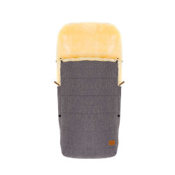 Зимно чувалче за детска колчика с овча кожа Fillikid Bernina - Light Grey Melange