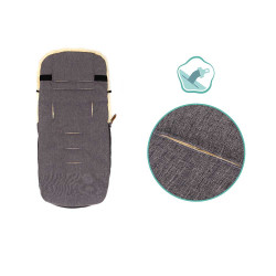 Зимно чувалче за детска колчика с овча кожа Fillikid Bernina - Light Grey Melange