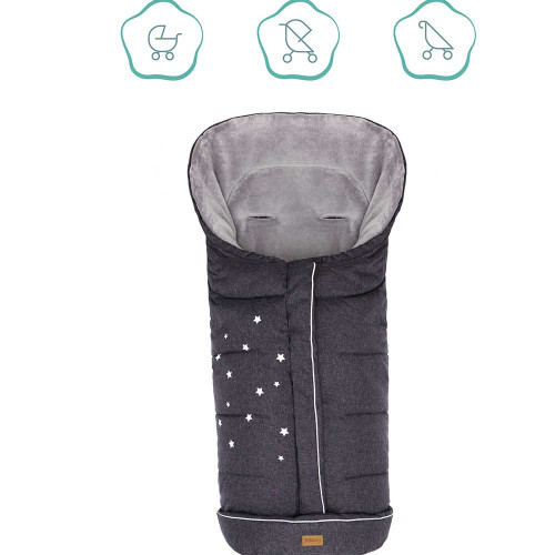 Зимно чувалче за детска количка Fillikid Askja Big - Dark Grey Melange