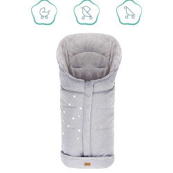 Зимно чувалче за детска количка Fillikid Askja Big - Light Grey Melange