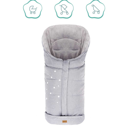 Зимно чувалче за детска количка Fillikid Askja Big - Light Grey Melange