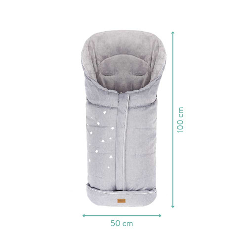 Зимно чувалче за детска количка Fillikid Askja Big - Light Grey Melange