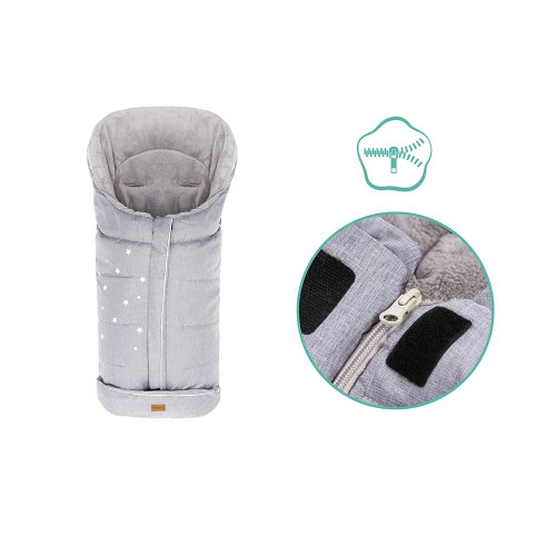 Зимно чувалче за детска количка Fillikid Askja Big - Light Grey Melange