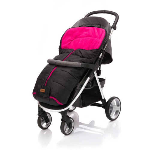 Зимно чувалче за детска количка Fillikid Eco Big - Black and Pink