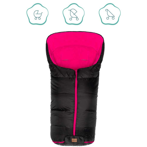Зимно чувалче за детска количка Fillikid Eco Big - Black and Pink