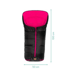 Зимно чувалче за детска количка Fillikid Eco Big - Black and Pink