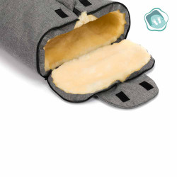 Зимно чувалче за детска количка с овча кожа Fillikid Tacama - Light Grey Melange