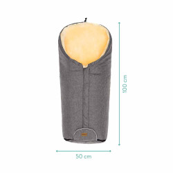 Зимно чувалче за детска количка с овча кожа Fillikid Tacama - Light Grey Melange